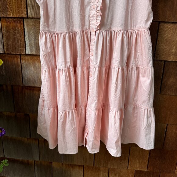 Ralph Lauren Pale Pink Ruffle Trimmed Short Sleeve Tiered Dress in Women's 16 - Picture 7 of 10